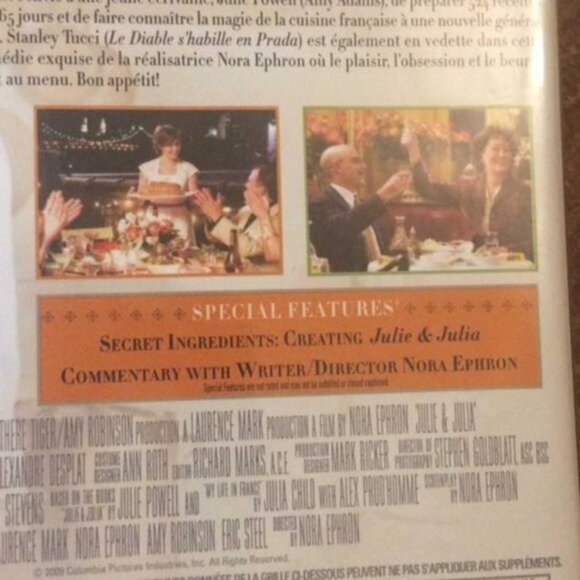 Julie & Julia DVD Sealed Meryl Streep Drama Amy Adams Tucci Nora Ephron Child - Picture 3 of 4